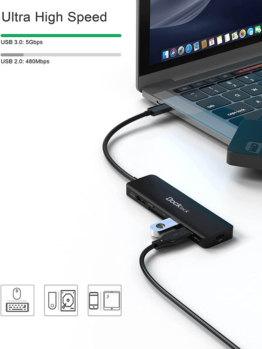 USB-C Multiport Adapter, HDMI 4K 60Hz, USB-A, 100W Charging